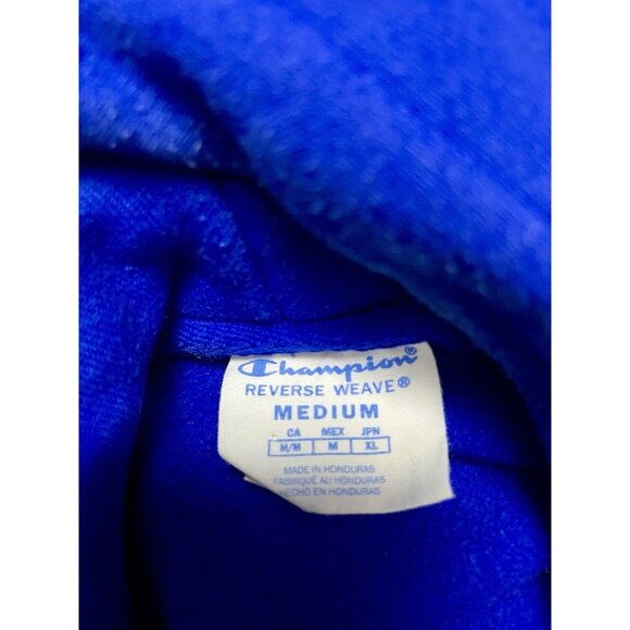 Champion Reverse Weave Blue Hoodie Sweatshirt Adult Size Medium - Picture 3 of 5